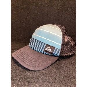 YOUTH Quicksilver Aqua & Black Snap Back Mesh Trucker Style Hat 53cm